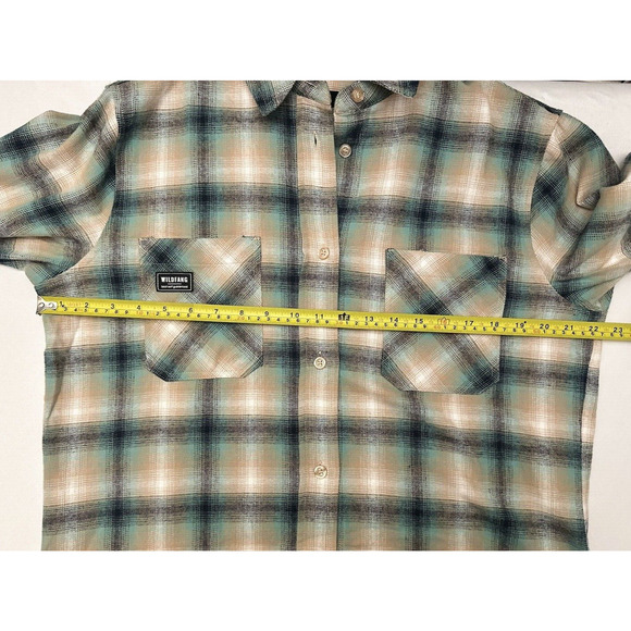 Wildfang The Essential Flannel Long Sleeve Work Shirt Ombre Plaid Medium NWT - Picture 3 of 7